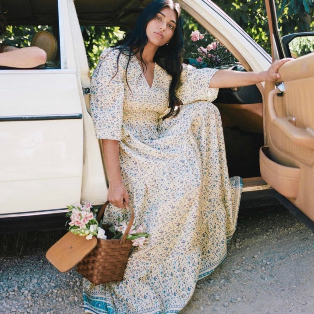 Christy Dawn Silk/Cotton Basil Dress - Picture 2 of 9